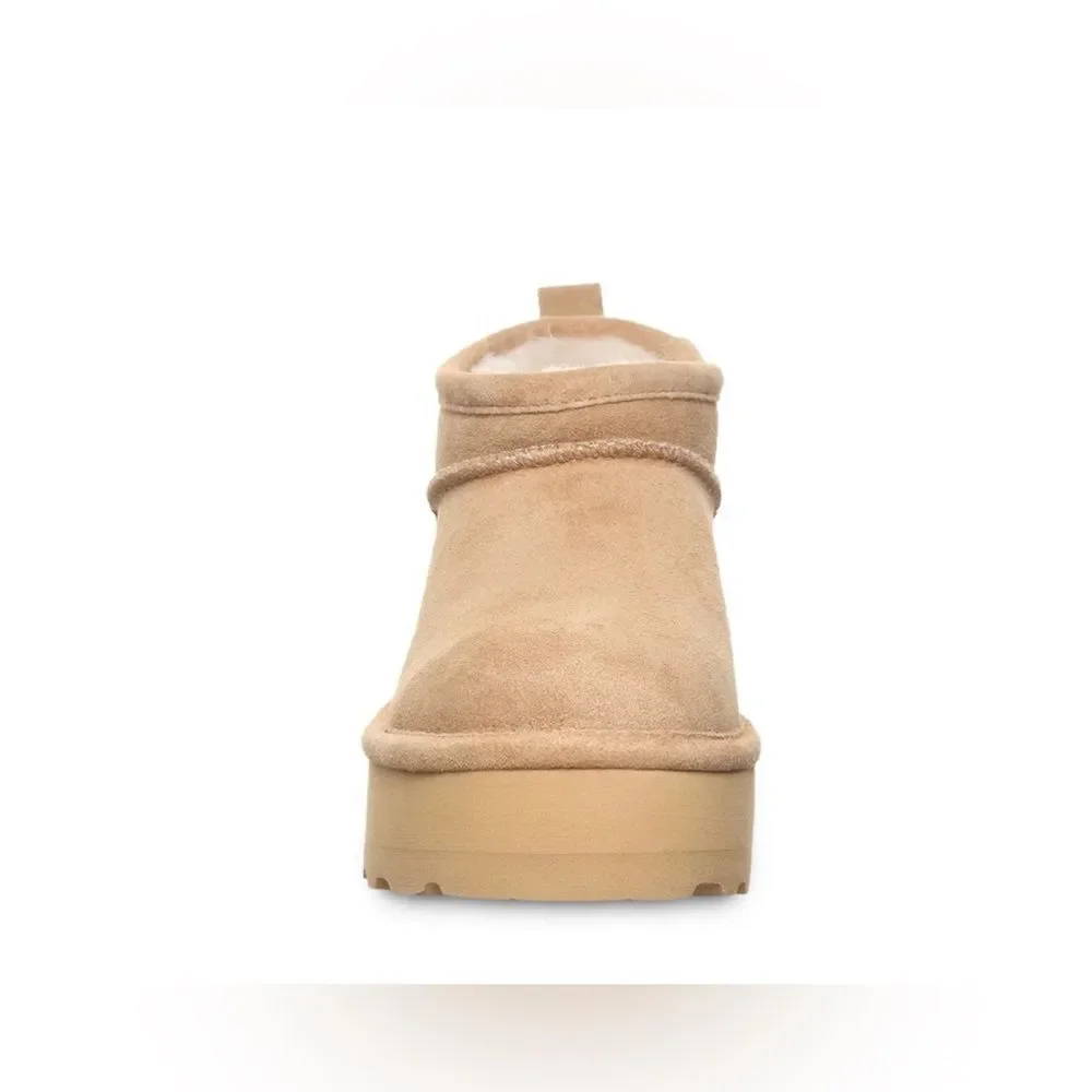 RETRO BearPaw SUPER SHORTY ICED COFFEE ankle boots; Size 4-5. NWOT!